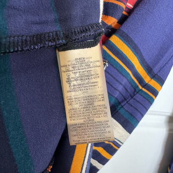 BCBGMaxaria Wms S Striped Pullover LS Tee Shirt Split Sleeves Casual Layering - Picture 6 of 8